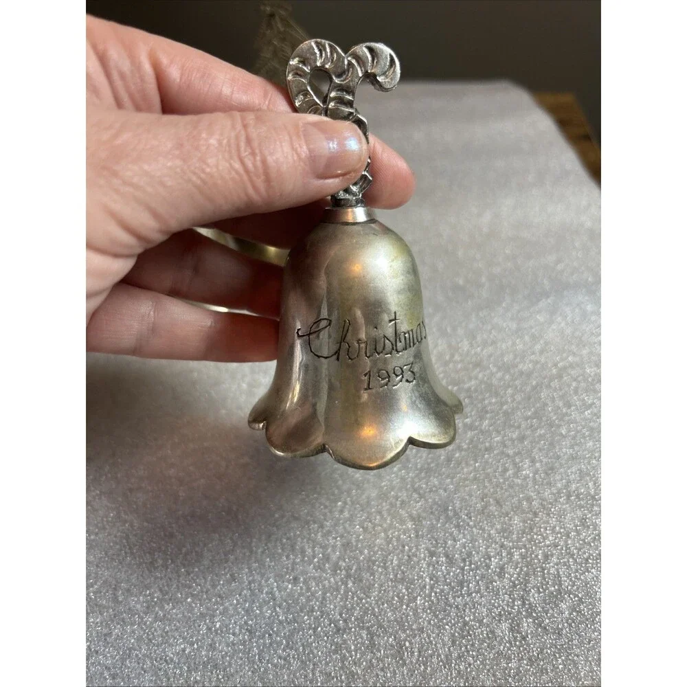 Vintage 90s Silverplated Christmas Bells Set 1990 1993 1995 Holiday